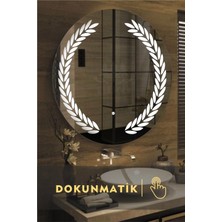 Karaçam Dekor Lazer Kumlamalı Ledli Yuvarlak Ayna