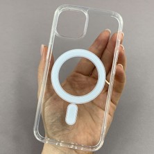 Elixem İphone 13 İphone 14 Uyumlu Şeffaf Kamera Kısmı Açık Sert Silikon Magsafe Kılıf