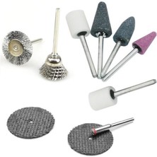 Depolife Mini Atşlama Benzeri Metal Ahşap Kesme Fiber Disk Taş Zımpara Tel Fırça Seti 10 Parça Vız Vız Set