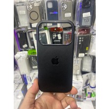 Elixem İphone 17 Pro Uyumlu Siyah İçi Kadife Logolu Deri Gizli Magsafe Sert Kılıf