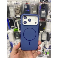 Elixem İphone 17 Pro Uyumlu Lacivert Emy Sert Silikon Magsafe Kılıf