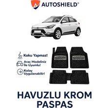 Hyundai I20 Active Serisi Tüm Modeller Ile Uyumlu Universal Derin Havuzlu Paspas Krom Karbon
