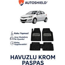 Hyundai I20 Serisi Tüm Modeller Ile Uyumlu Universal Derin Havuzlu Paspas Krom Karbon