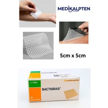 BACTIGRAS Parafinli, Antiseptik Tül Sargı Bezi, Yara ve Yanık Örtüsü, Steril Bez (5cm x 5cm)