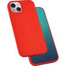 Belirtilmemiş iPhone 13 Mini Uyumlu Safa Silk Silikon-Kırmızı