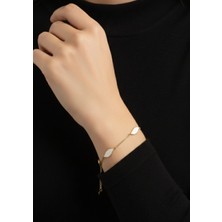 Hg.Aksesuar Kadın Mineli Çelik Bileklik