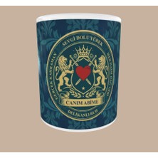 Yüksel 34 Canım Abime Özel Tasarım Porselen Kupa - Aslan Armalı, Delikanlı ve Koruyucu Temalı