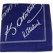 Herşey Nota Atatürk Imza Fular Bandana Lacivert