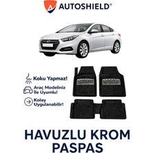 Hyundai I40 Serisi Tüm Modeller Ile Uyumlu Universal Derin Havuzlu Paspas Krom Karbon