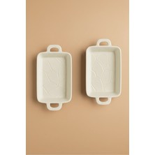 Heredot 2 Li Kulplu Seramik Beyaz Sosluk Meze Çerez Meyve Sunum Tabağı Kahvaltı Seti MIT1272