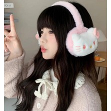 ZYC Kız Çocuk Hello Kitty Peluş Soft Kulaklık
