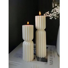 Lalezen Home Kıvrımlı Sütun Mum Seti 2 Li