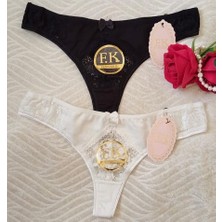 F.k Tanga Külot Siyah Beyaz 2'li Paket