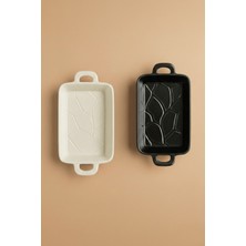 Heredot 2 Li Kulplu Seramik Siyah Beyaz Sosluk Meze Çerez Meyve Sunum Tabağı Kahvaltı Seti MIT1274