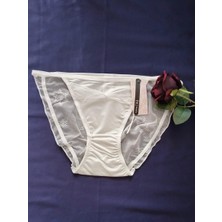 F.k Saten Külot Arkası Tül Transparan Külot