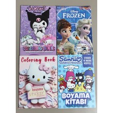 Ada Çanta Kırtasiye 4 Adet Stickerli Boyama Kitabı (Kuromi(K)/frozen/hello Kitty/sanrio) AD67021