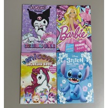 Ada Çanta Kırtasiye 4 Adet Stickerli Boyama Kitabı (Kuromi(K)/barbi/stitch/unicorns) AD67044
