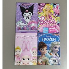 Ada Çanta Kırtasiye 4 Adet Stickerli Boyama Kitabı (Kuromi(K)/barbi/frozen/sonny Angel) AD67057