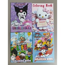 Ada Çanta Kırtasiye 4 Adet Stickerli Boyama Kitabı (Kuromi(K)/hello Kitty/toca Boca/paw Patrol) AD67011