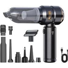 Brentino 8 In 1 Araç Süpürgesi Kablosuz Dijital Ekranlı 18000PA Güçlü El Süpürgesi USB Type C Şarjlı Oto Set