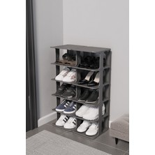 Heredot 5 Katlı 10 Bölmeli Plastik Gri Ayakkabı Rafı MIT1277