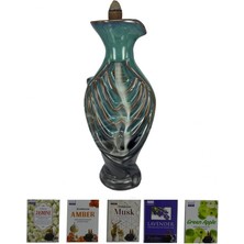 Porselen Geri Akış Tütsü Brülörü +5 Aromatik Tütsü Ca5 Yeşil