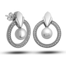 Gümüş Inci Çember Kadın Küpe