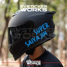Super Saiyajin Yazılı Kask Sticker Tüm Kasklar Uyumlu Tek Yön 1 Adet