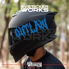 Sv Sticker Works Outlaw Yazılı Kask Sticker Tüm Kasklar Uyumlu Tek Yön 1 Adet