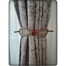 Maarketim Braçol Kanat Perde Tokası Tül Perde Tutucu Perde Süs Uğur Böceği İle Uğur Gelsin