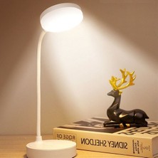 Tuncel Store Yuvarlak Usbli Dokunmatik 3 Kademeli 360 Derece Özel Göz Korumalı LED Lityum Masa Lambası (5389)