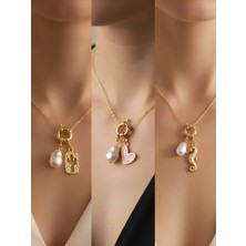 NKT Collection Deniz Atı Pembe Kalp Kaktüs İncili Kolye