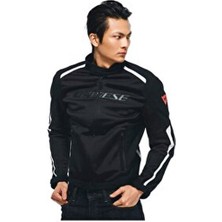 Dainese Hydraflux 2 Air D-Dry Korumalı Yazlık Motosiklet Montu Siyah Beyaz Polyester Nefes Alabilen