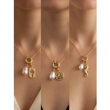 NKT Collection Deniz Atı Hayat Ağacı Kaktüs Incili Kolye