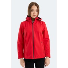 Slazenger HEAT CONTROL Kadın Çıkarılabilir Kapüşonlu Kırmızı Mont & Kaban