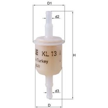 Mahle KL13OF - Şeffaf Benzin Ara Filtre Küçük Tip Üniversal