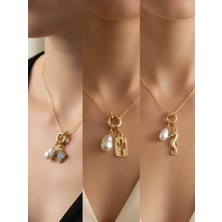 NKT Collection Deniz Atı Kaktüs Siyah Yonca Incili Kolye