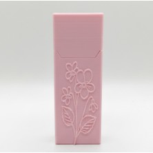 10'lu  Uzun Silim Sigara Kutusu Sert Plastik 1 Adet Şık Tasarım Pembe Renk