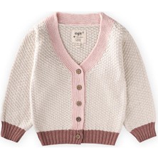 Cigit Triko Düğmeli Hırka 2-8 Yaş Naturel Pembe