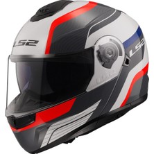 Ls2 Strobe 2 Monza Siyah-Beyaz-Kırmızı Çene Açılır Motosiklet Kaskı