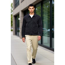 Benerly Erkek Gömlek Yaka Standart Kol Düz Desen %100 Pamuk Ceket Fonksiyonel Dayanıklı Kaliteli Şık