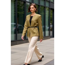 Benerly Kadın Ceket Yaka Uzun Kol Standart Kalıp Dokuma Fonksiyonel Dayanıklı Kaliteli Konforlu Şık