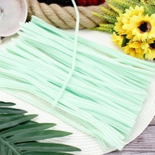 Hobialem 50 Adet Su Yeşili Şönil, Çiçek Yapımına Uygun Mint Yeşil Tüylü Tel, 30 cm 6mm