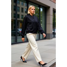 Benerly Kadın Dik Yaka Düşük Kol Çıtçıt Detaylı Örme Ceket Fonksiyonel Dayanıklı Kaliteli Konforlu