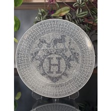 Fermato 6 Kişilik Porselen Pasta Tabağı Seti Honey Gri Serisi