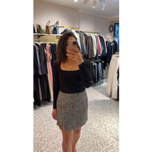 Etek Kısa Siyah-Beyaz