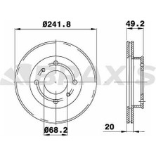 Braxis On Fren Dıskı Aynası Havalı Nıssan Prımera P10 90-96 (242X4)