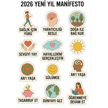 Bsb 2026 Yeni Yıl Manifesto Telefon Laptop Notebook Tablet Defter Matara Stiker Etiket ST2590