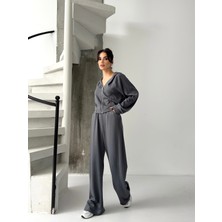 Floral Fashion Free Tasarım Premium Modal Kumaş Kadın Eşofman Takım Flow Fit Kesim Çelik Fermuar Kapüşon Detay