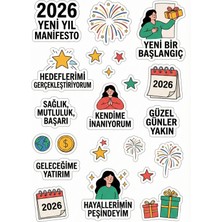 Bsb 2026 Yeni Yıl Manifesto Telefon Laptop Notebook Tablet Defter Matara Stiker Etiket ST2594